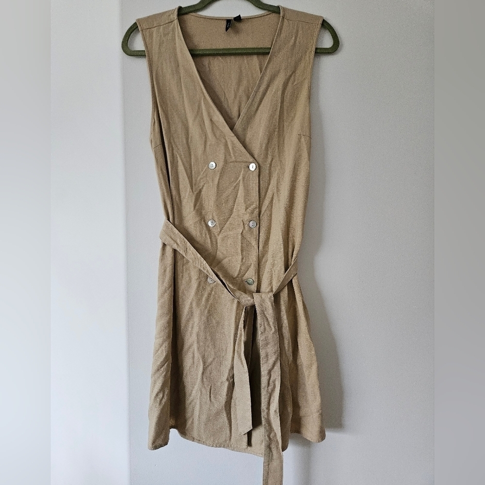 Vero Moda Tan Sleeveless Wrap Sundress